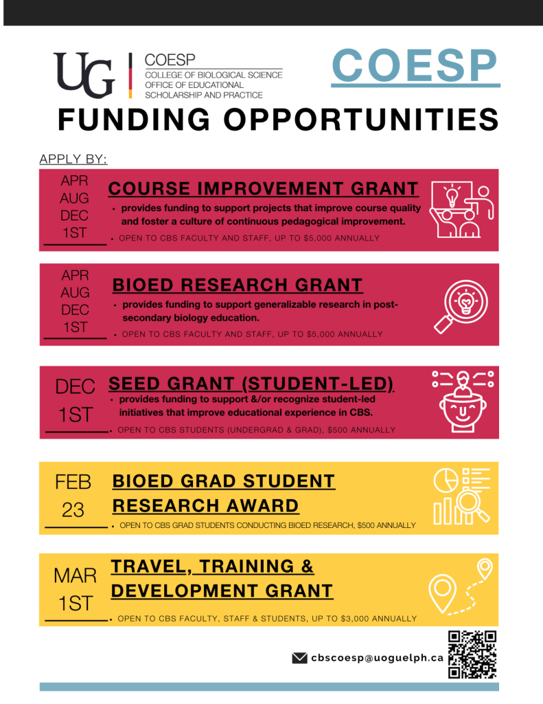 COESP funding opportunities, as described below
